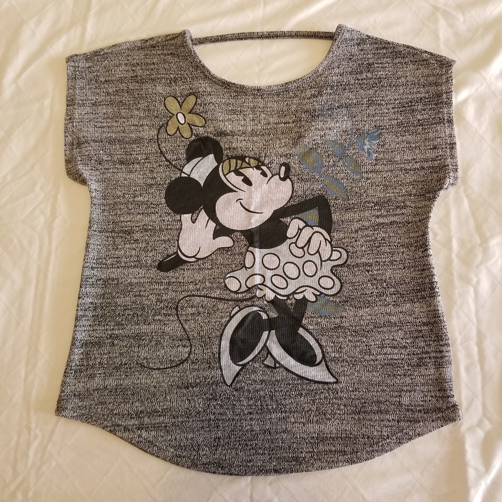 Disney Gray Knit Minnie Mouse Shirt, Size 11/13